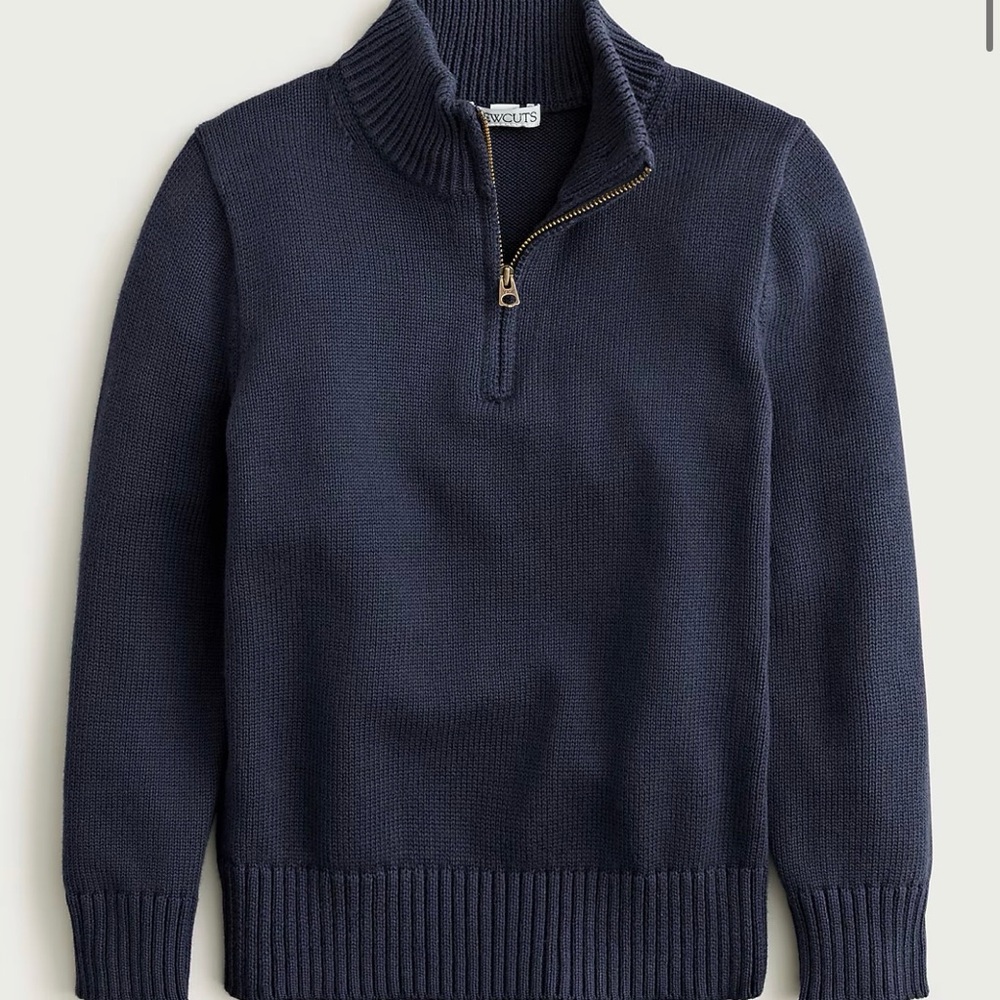 Crewcuts Boys Navy Heritage Cotton Quarter - Zip Sweater